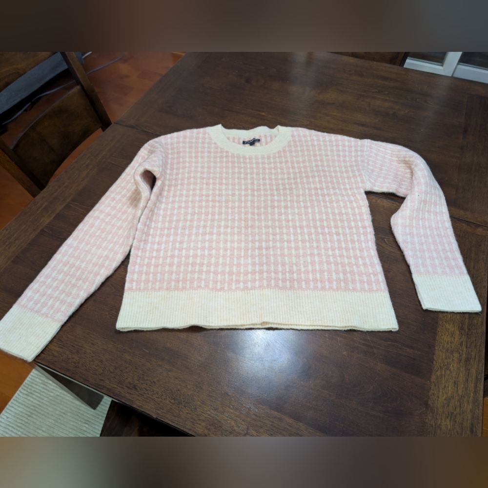 Pink and Cream Thick Women's Sweater
